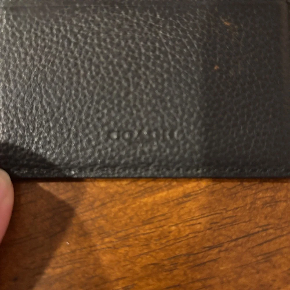 Coach Wallet Bifold Heritage Logo OS Pebbled Leather Black Classic Designer